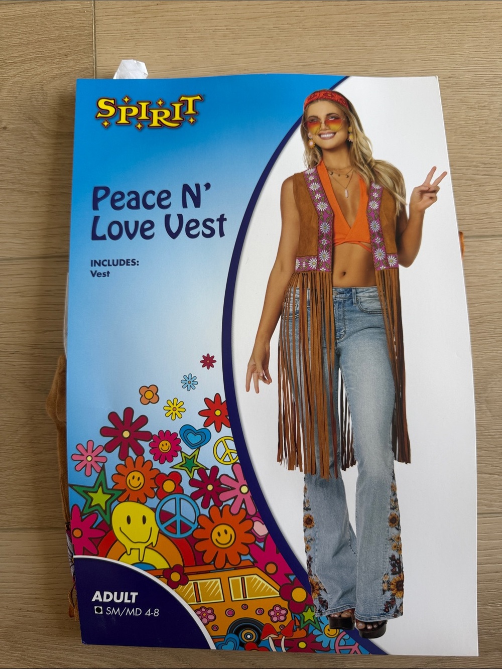 Spirit Brown Fringe Vest with Floral Embroidered Trim